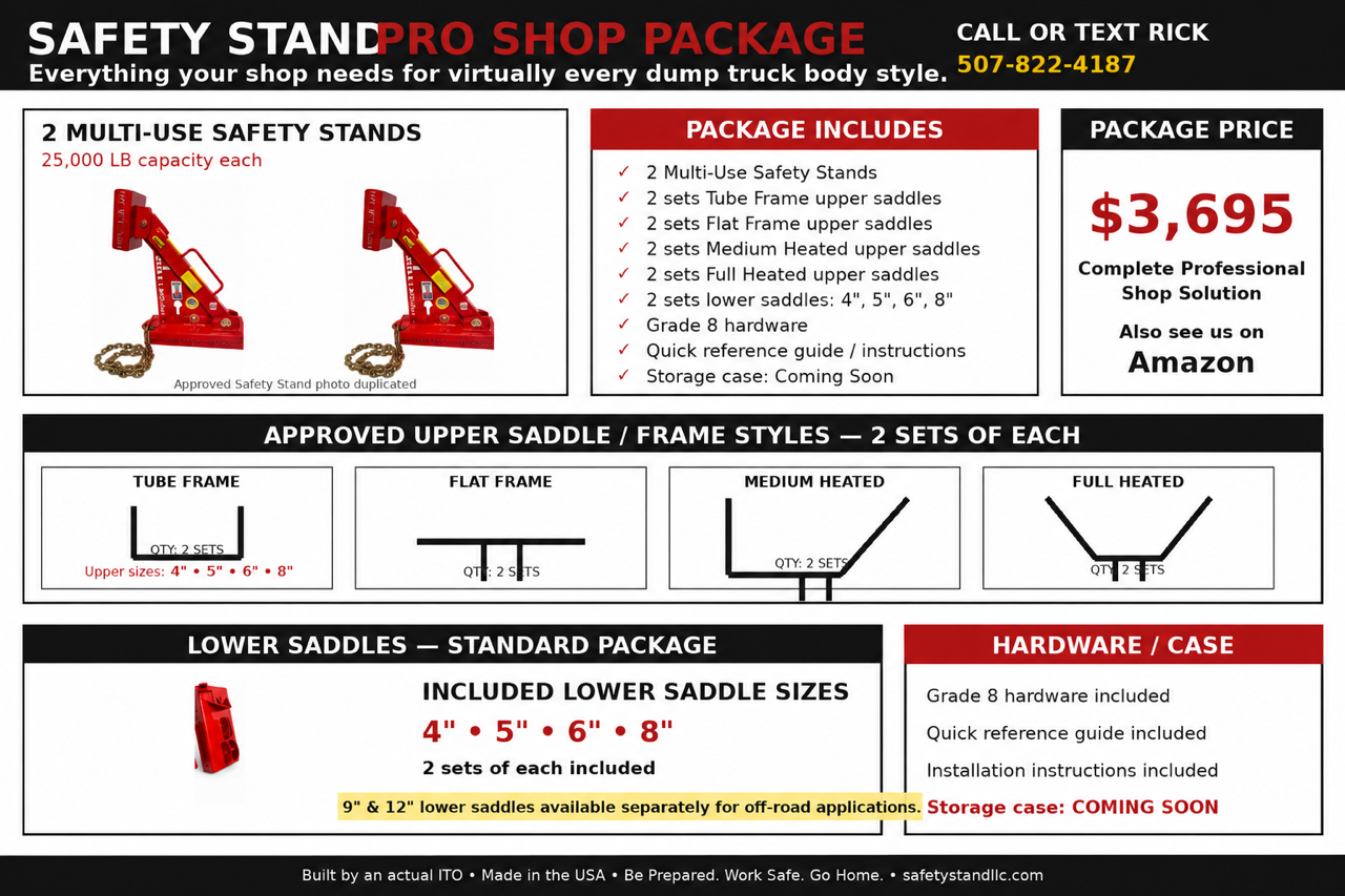 Safety Stand Pro Shop Package – 2 Multi-Use Safety Stands with Interchangeable Upper & Lower Saddles