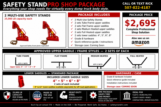 Safety Stand Pro Shop Package – 2 Multi-Use Safety Stands with Interchangeable Upper & Lower Saddles
