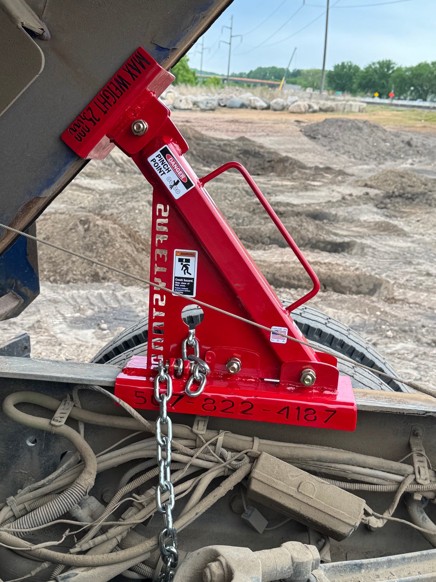 Safety Stand – Multi-Use Dump Truck Brace | Interchangeable Saddles | OSHA | USA